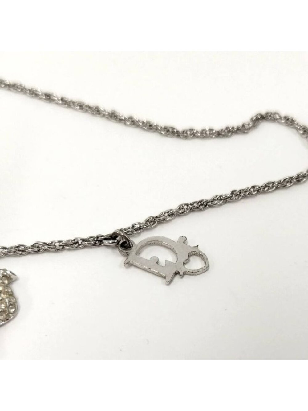 Dior Necklace Bird Line Stone Silver Plated - Picture 5 of 7